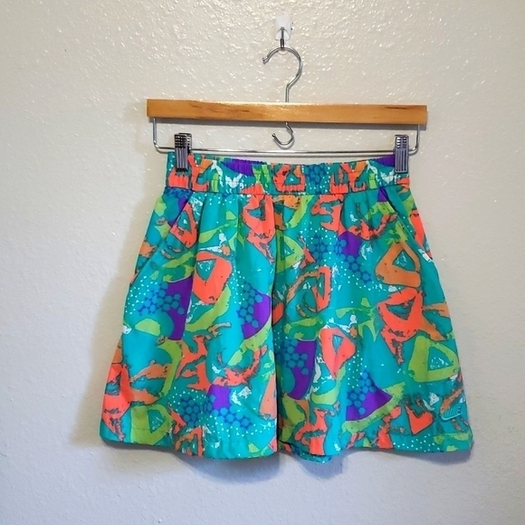Nike Deadstock Vintage 1991 Gray label Vibrant Color Skirt, Size M - Picture 1 of 10